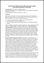 Requirements for Building Thermal Conditions and Indoor Air Quality under Emergency Operations in Cold Climates